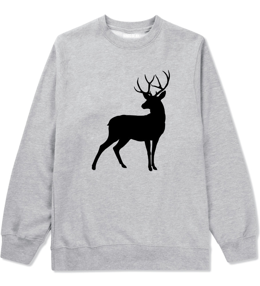 Deer Hunting Hunter Mens Grey Crewneck Sweatshirt by Kings Of NY