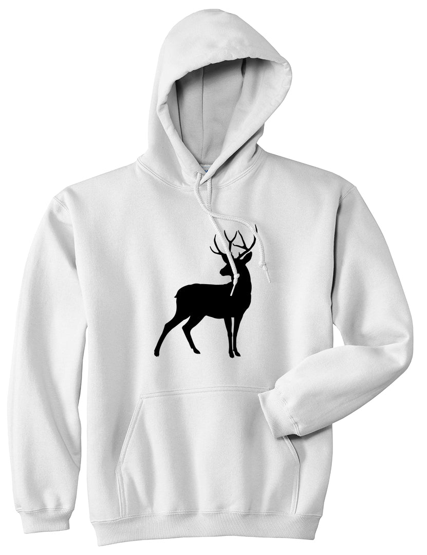 Deer Hunting Hunter Mens White Pullover Hoodie by Kings Of NY