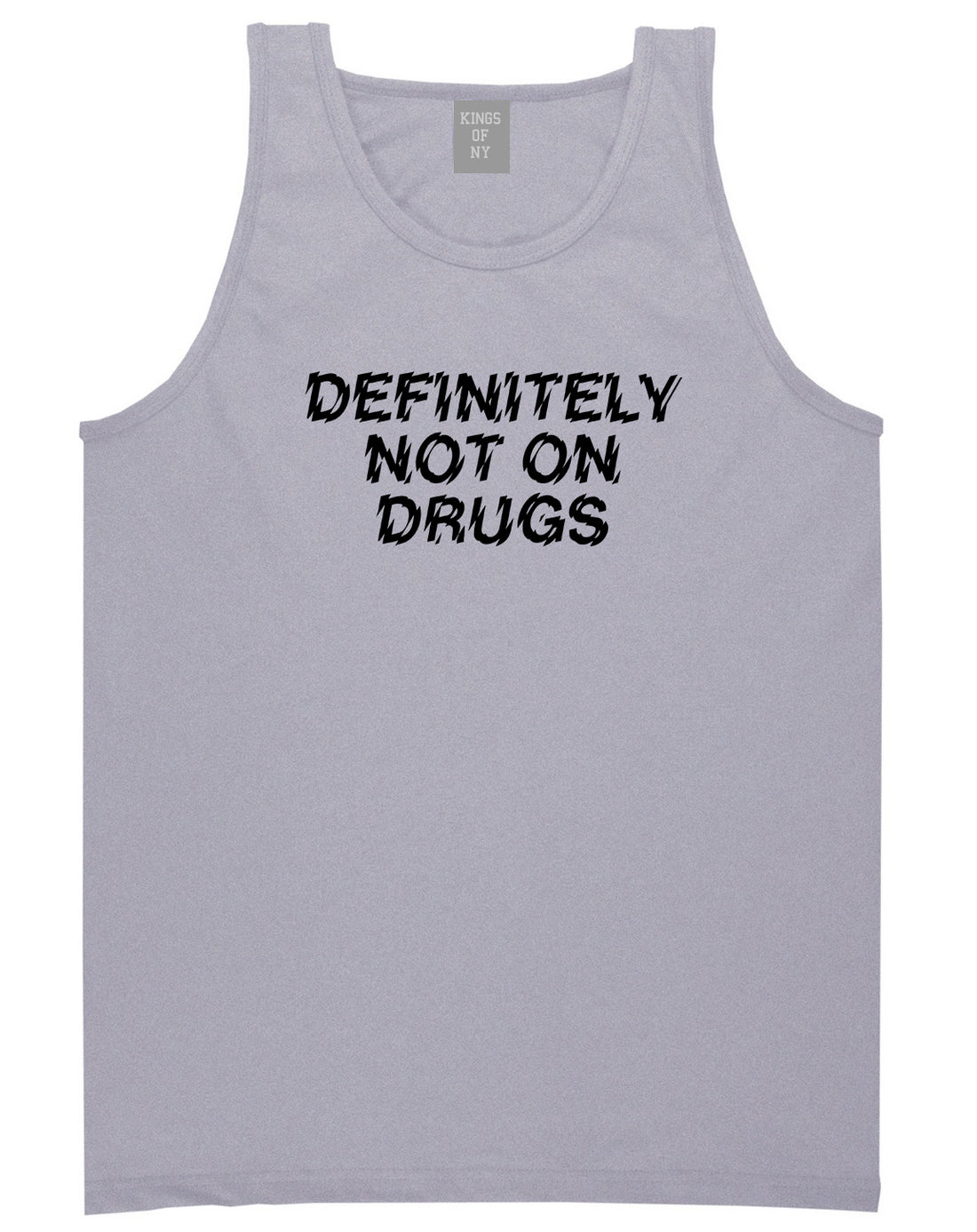 Definitely Not On Drugs Festival Mens Grey Tank Top Shirt by KINGS OF NY