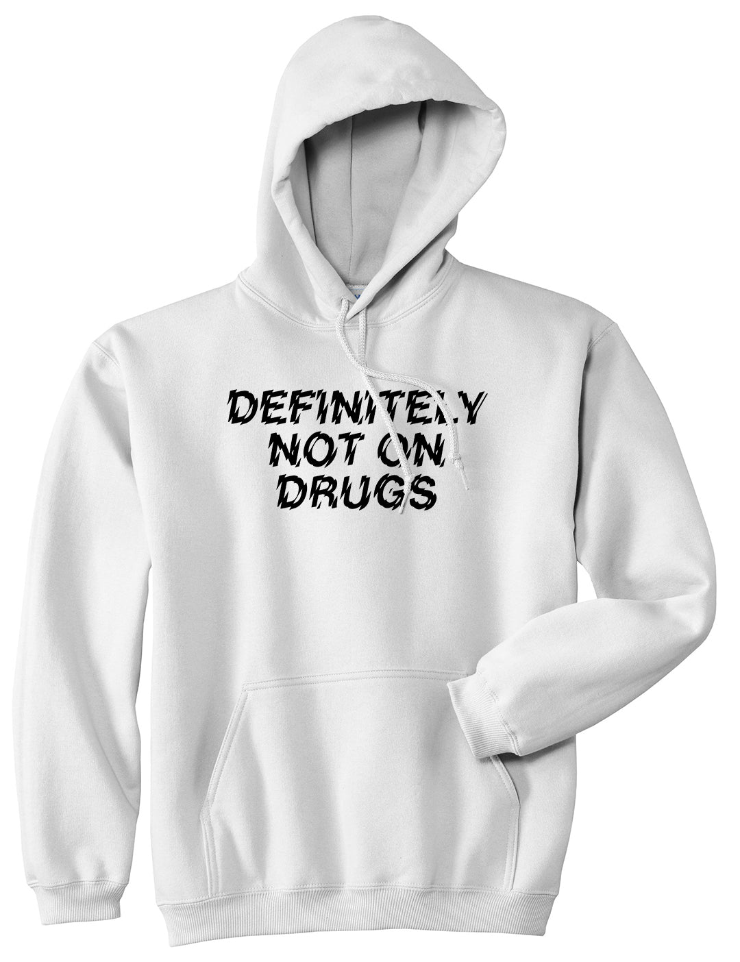 Definitely Not On Drugs Festival Mens White Pullover Hoodie by KINGS OF NY