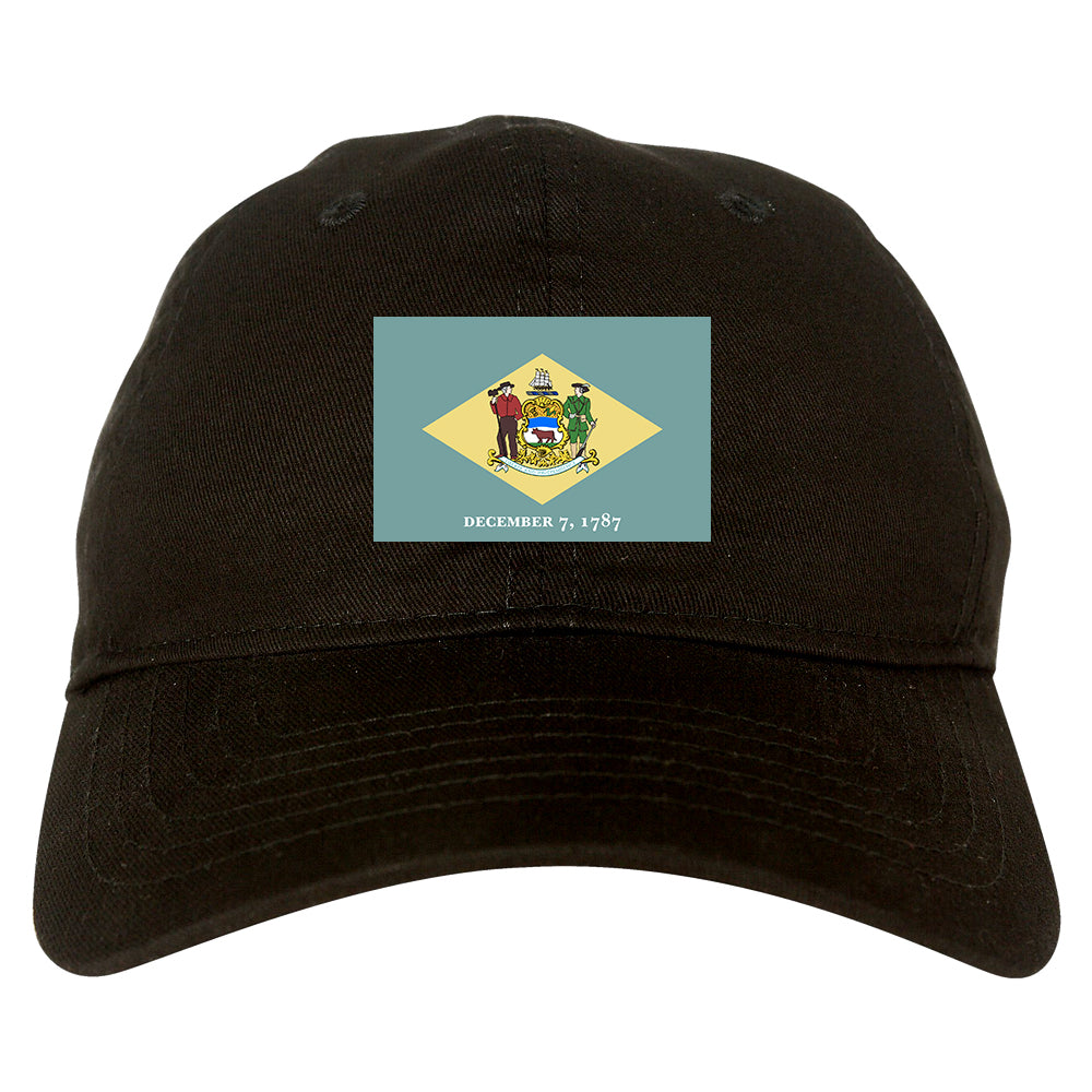 Delaware State Flag DE 1787 Chest Mens Dad Hat Black