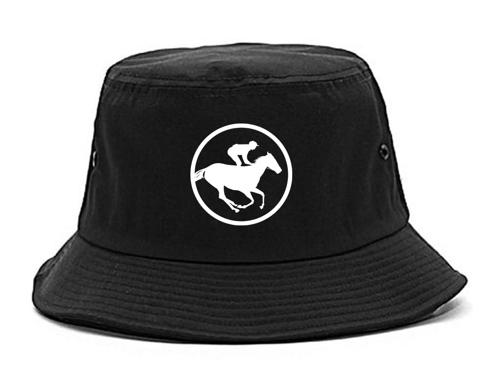 Derby_Horse_Racing_Chest Mens Black Bucket Hat by Kings Of NY