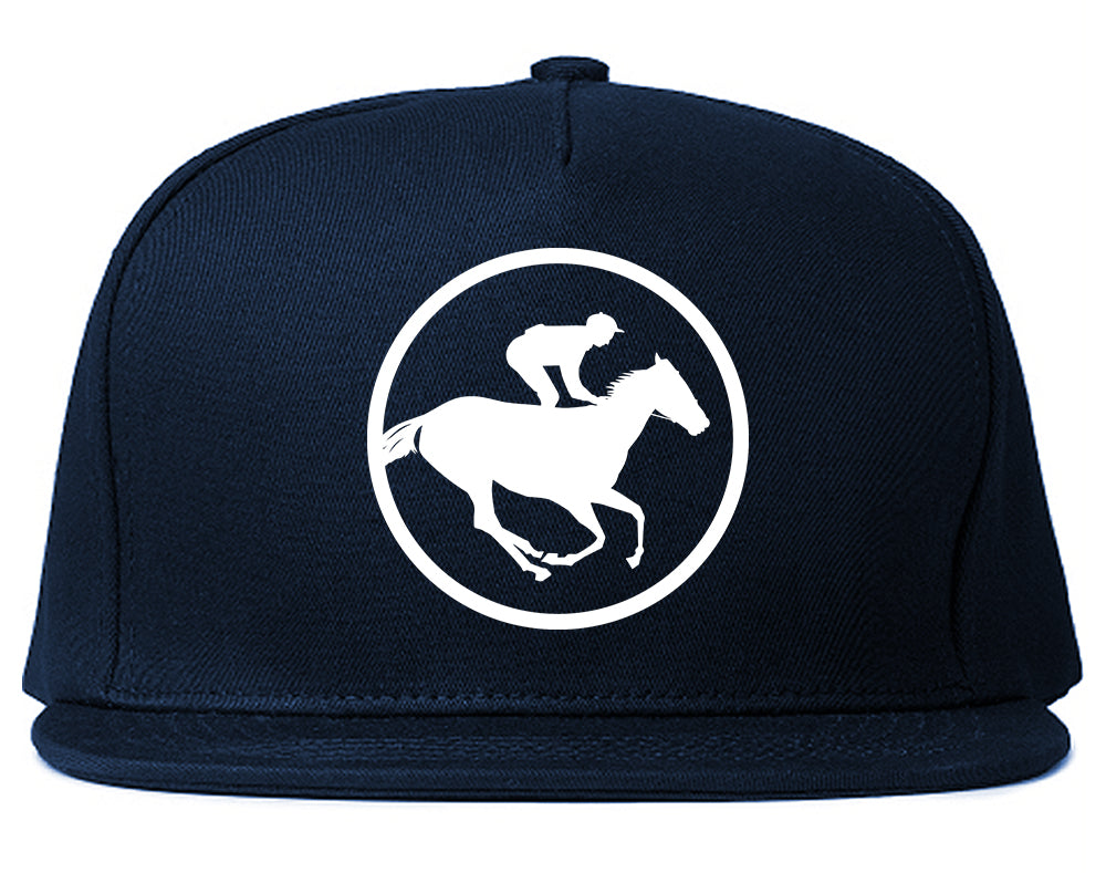 Derby_Horse_Racing_Chest Mens Blue Snapback Hat by Kings Of NY