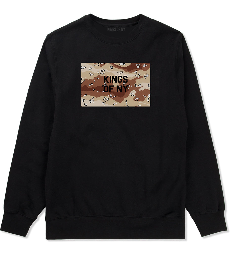 Desert Camo Army Crewneck Sweatshirt in Black