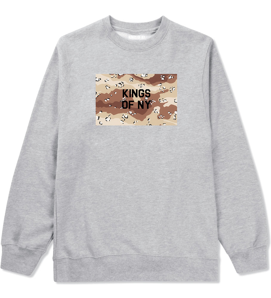 Desert Camo Army Crewneck Sweatshirt in Grey