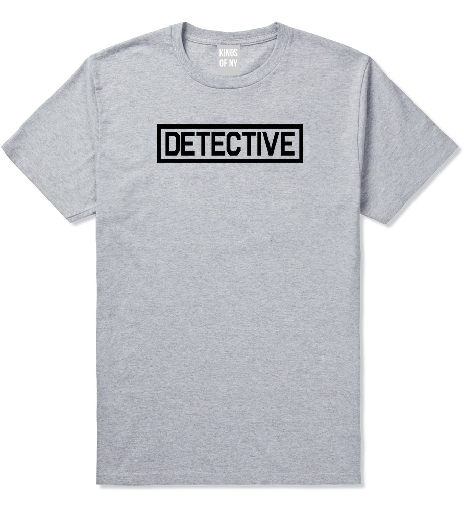 Detective_Box_Logo Mens Grey T-Shirt by Kings Of NY