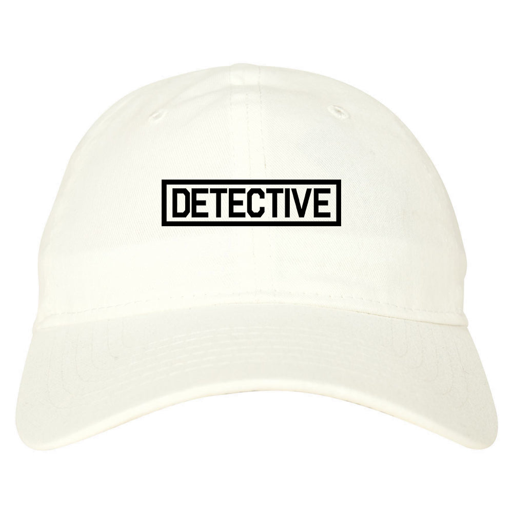 Detective_Box_Logo Mens White Snapback Hat by Kings Of NY