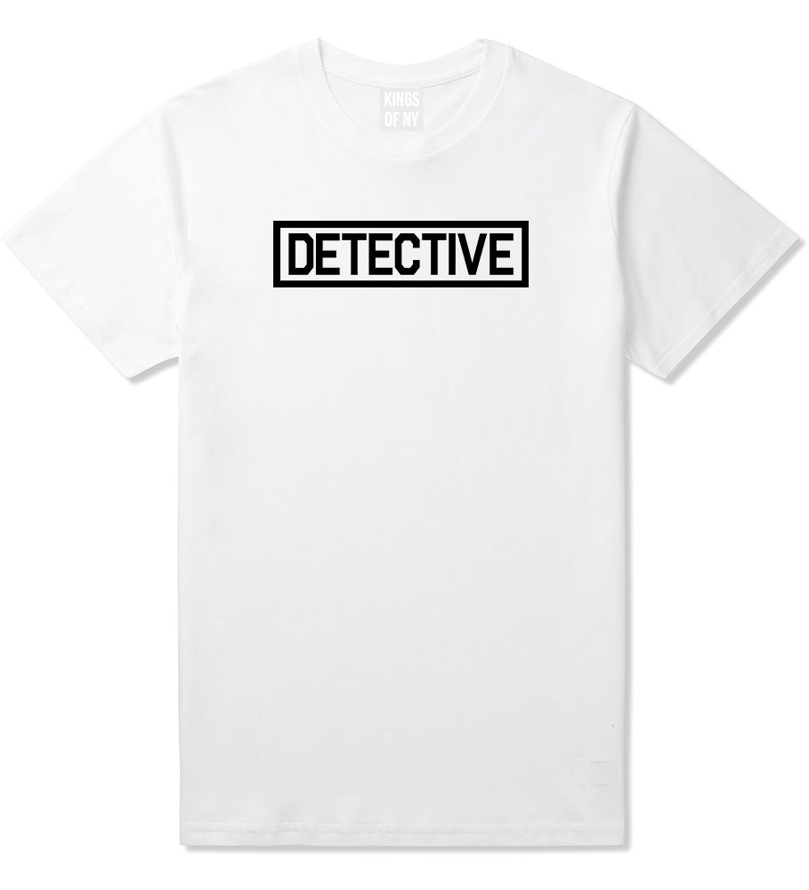 Detective_Box_Logo Mens White T-Shirt by Kings Of NY