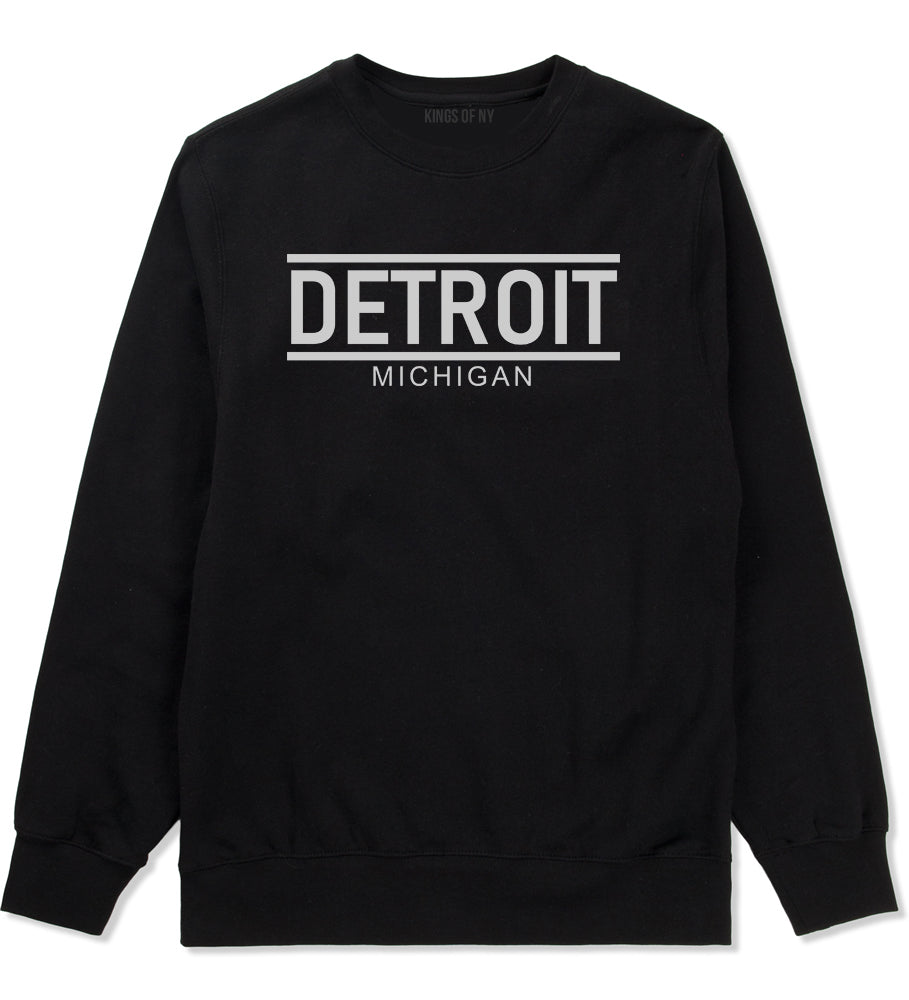 Detroit Michigan City Lines Mens Crewneck Sweatshirt Black