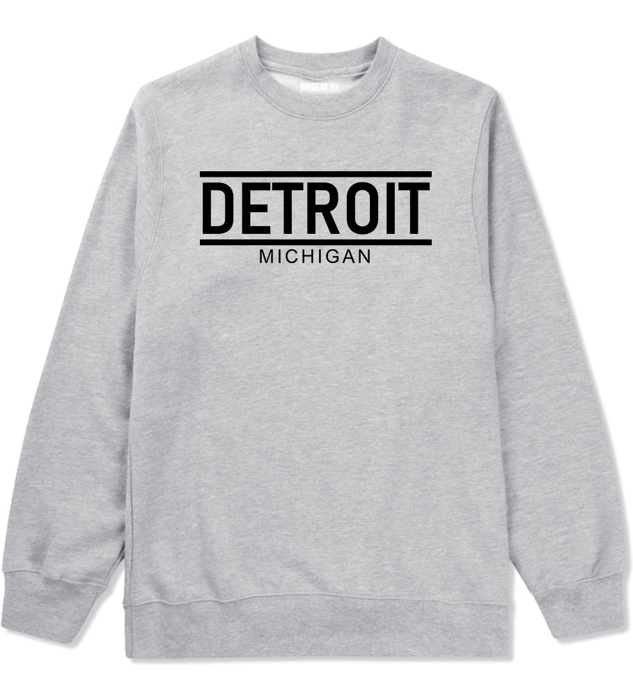 Detroit Michigan City Lines Mens Crewneck Sweatshirt Grey