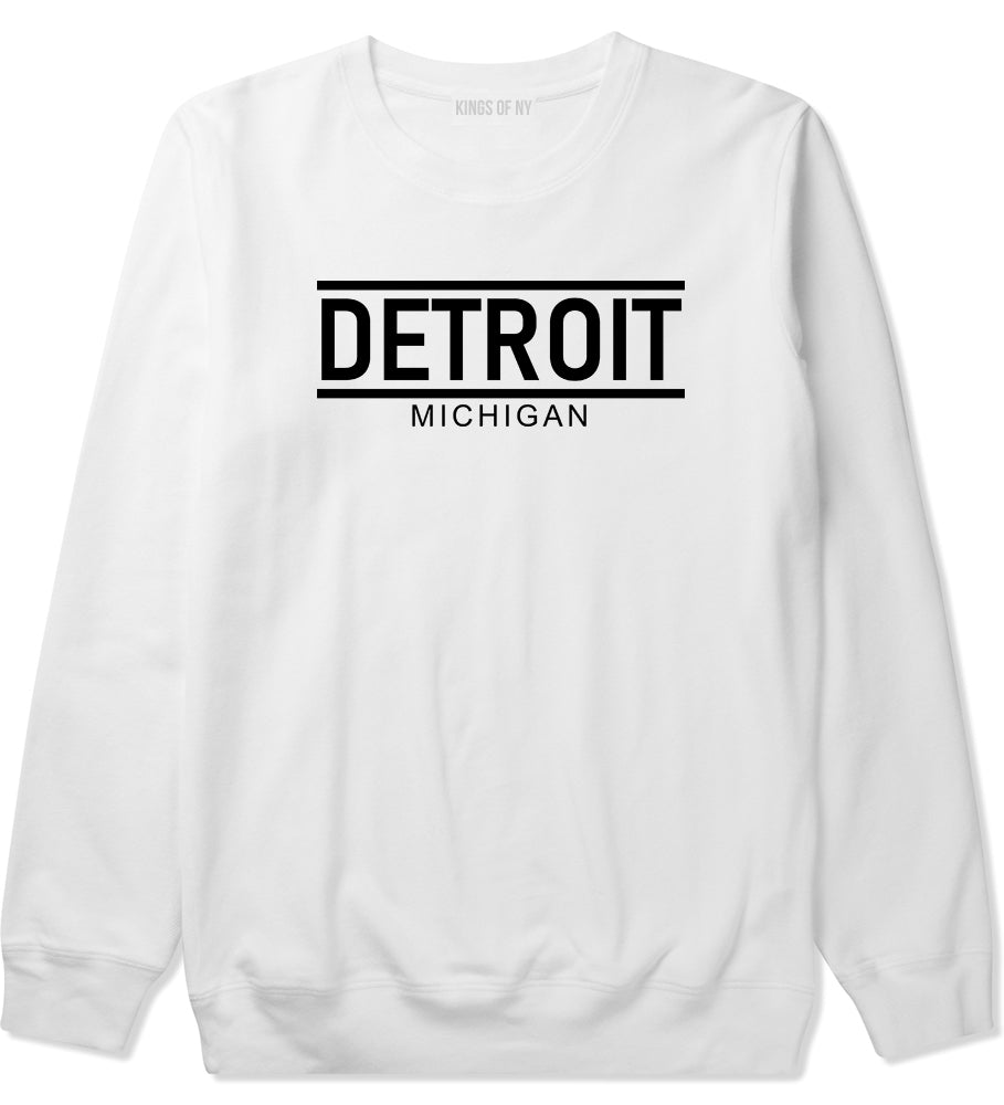 Detroit Michigan City Lines Mens Crewneck Sweatshirt White