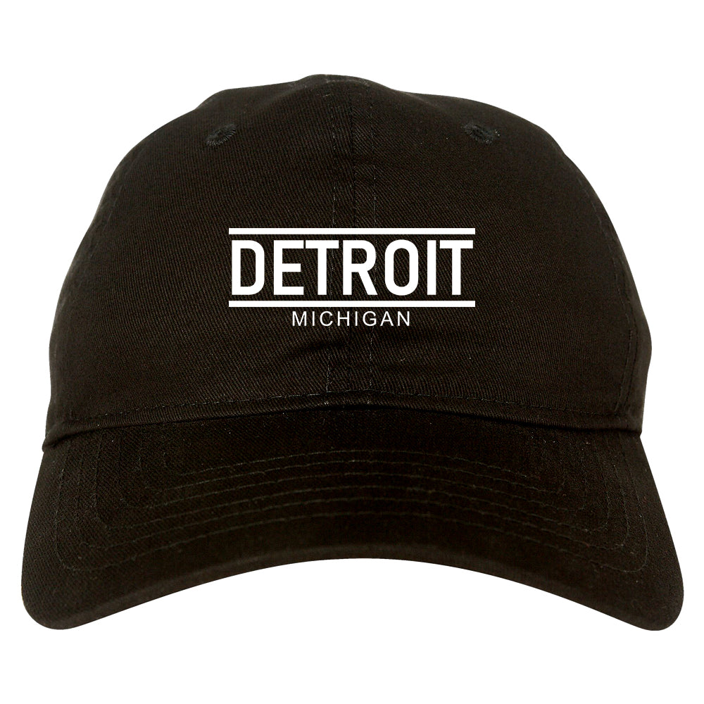 Detroit Michigan City Lines Mens Dad Hat Black