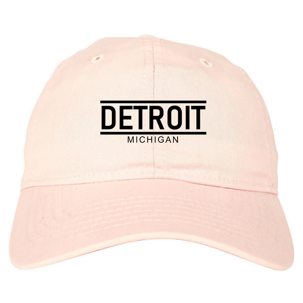 Detroit Michigan City Lines Mens Dad Hat Pink