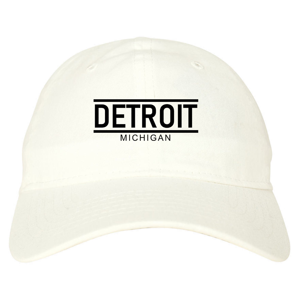 Detroit Michigan City Lines Mens Dad Hat White