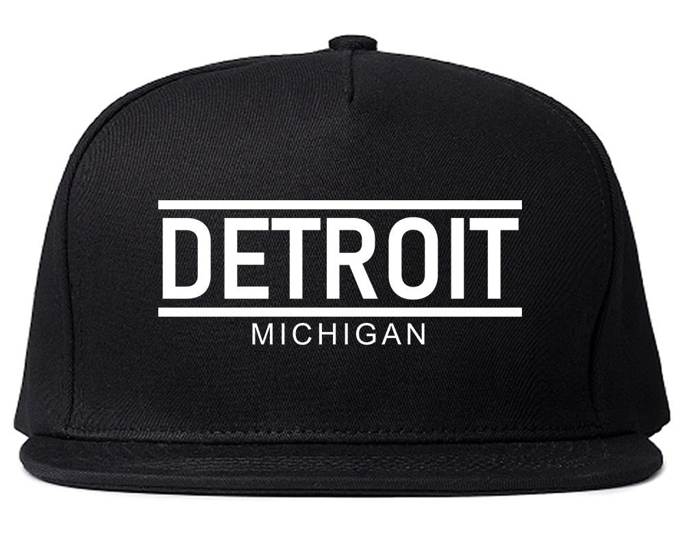 Detroit Michigan City Lines Mens Snapback Hat Black