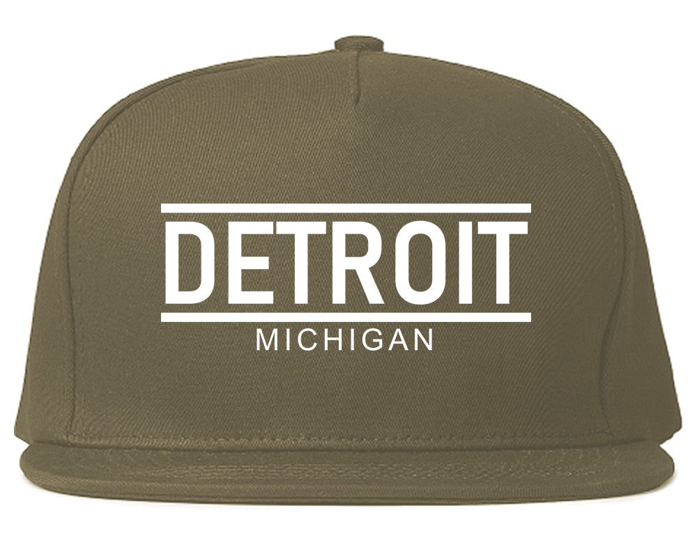 Detroit Michigan City Lines Mens Snapback Hat Grey