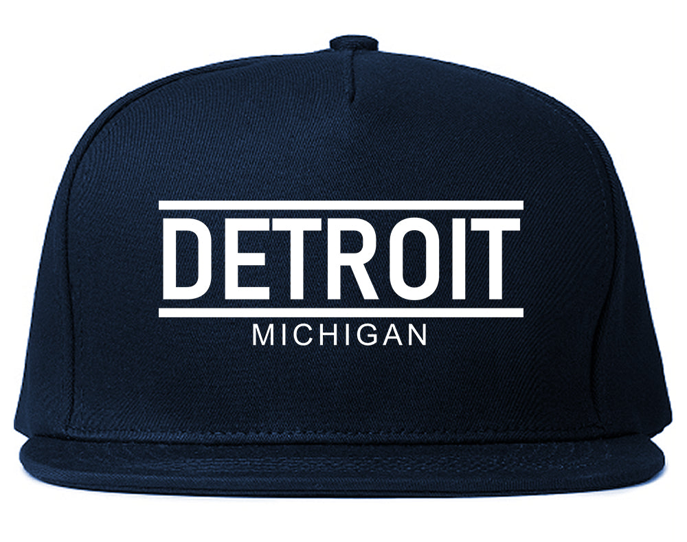Detroit Michigan City Lines Mens Snapback Hat Navy Blue