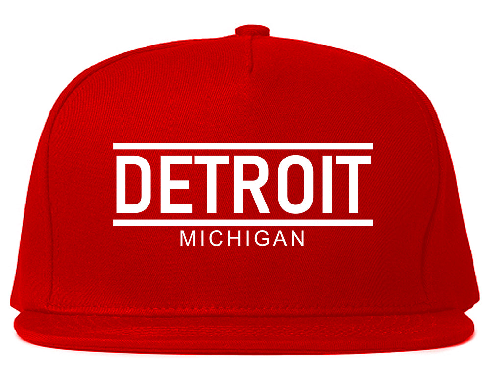 Detroit Michigan City Lines Mens Snapback Hat Red