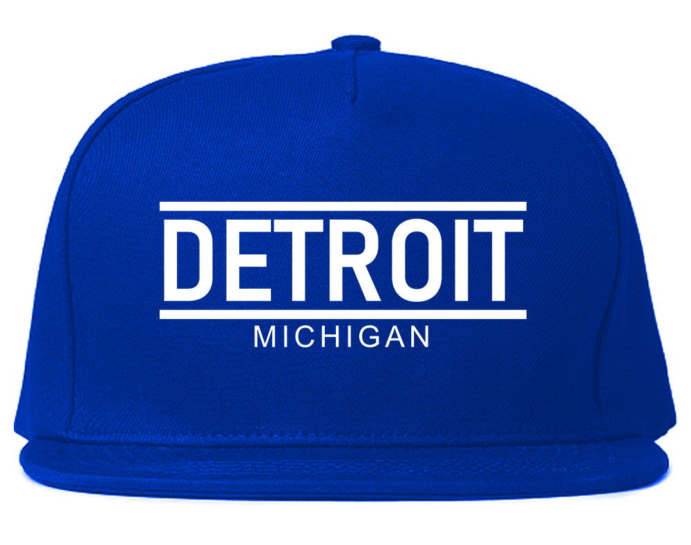 Detroit Michigan City Lines Mens Snapback Hat Royal Blue
