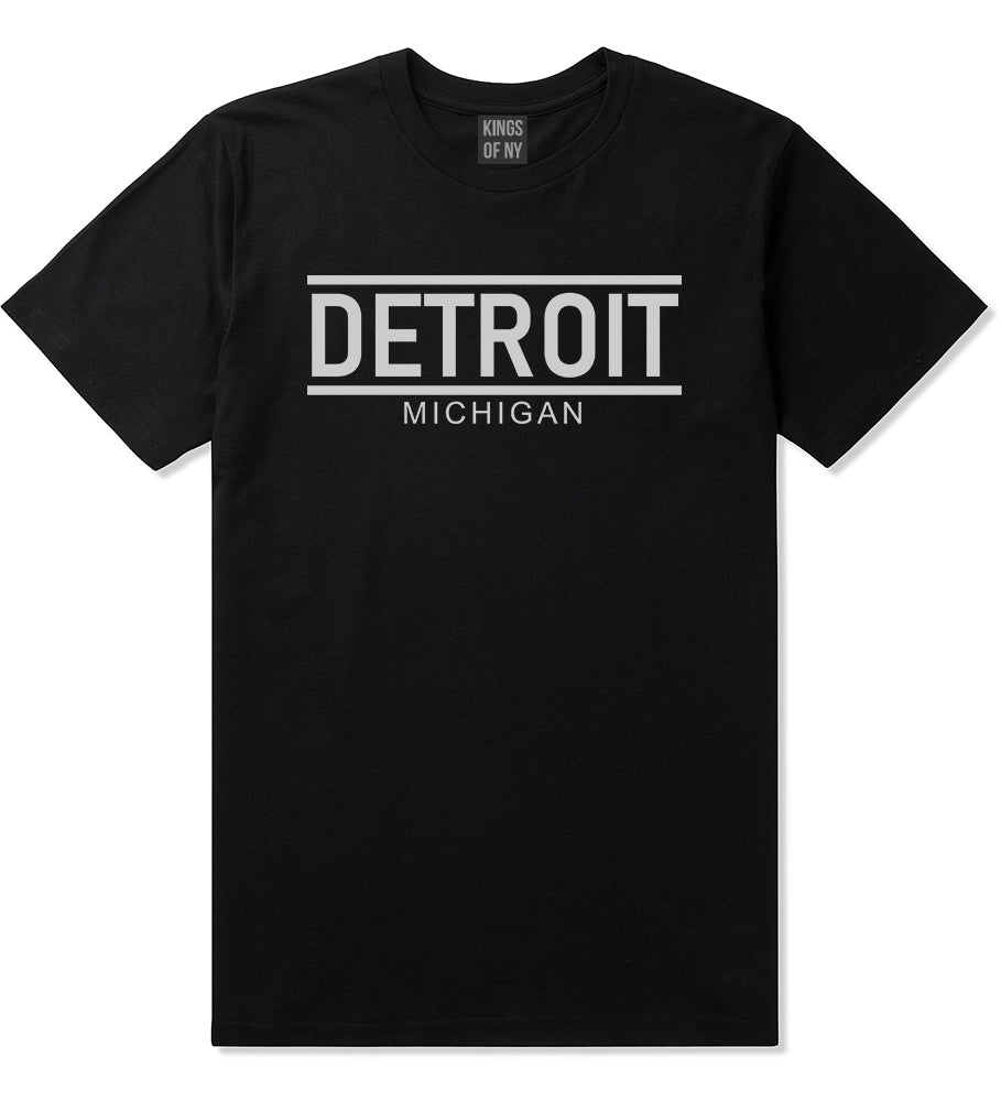 Detroit Michigan City Lines Mens T-Shirt Black