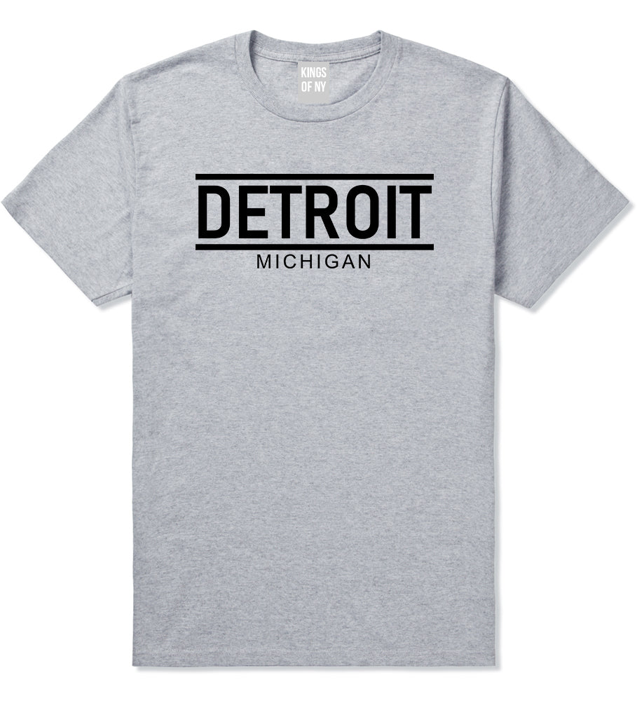 Detroit Michigan City Lines Mens T-Shirt Grey