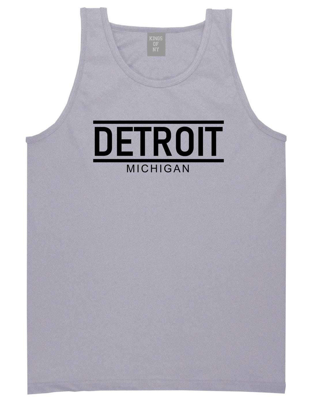 Detroit Michigan City Lines Mens Tank Top T-Shirt Grey