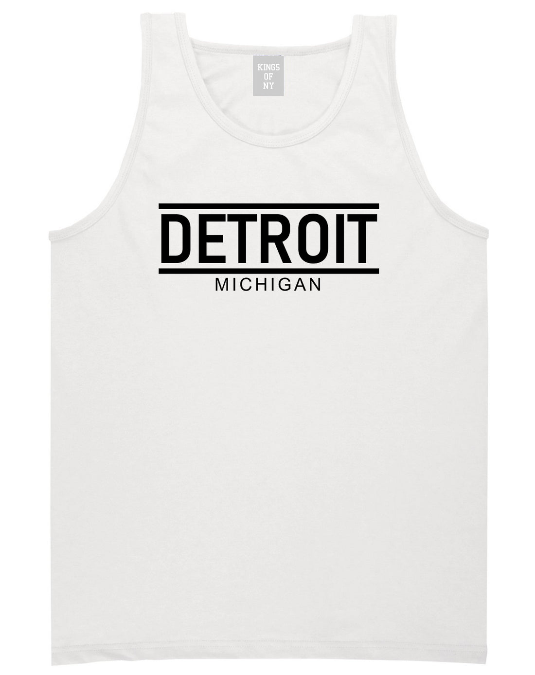 Detroit Michigan City Lines Mens Tank Top T-Shirt White