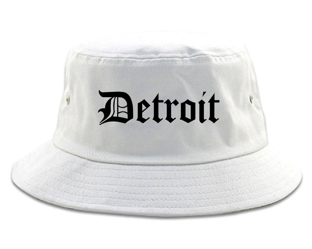 Detroit Old English Mens Bucket Hat White