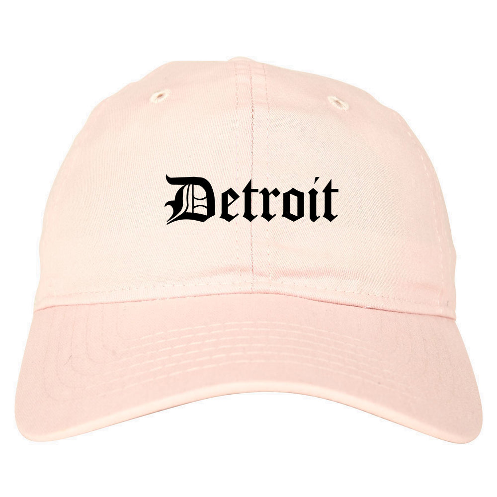 Detroit Old English Mens Dad Hat Pink