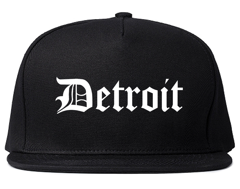 Detroit Old English Mens Snapback Hat Black