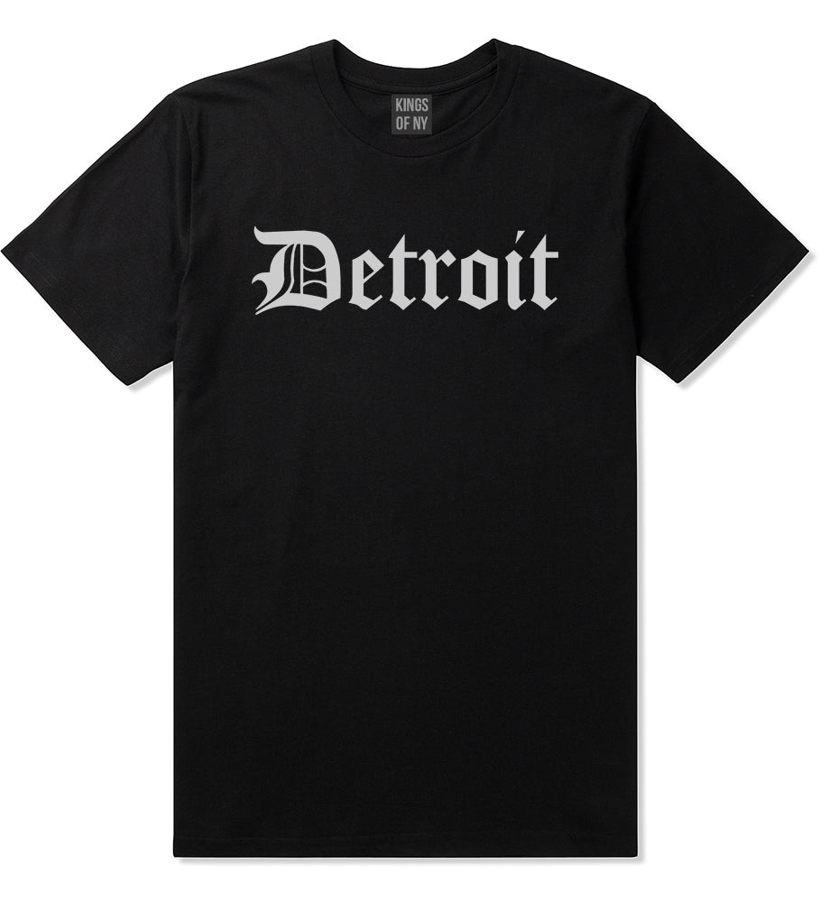 Detroit Old English Mens T-Shirt Black