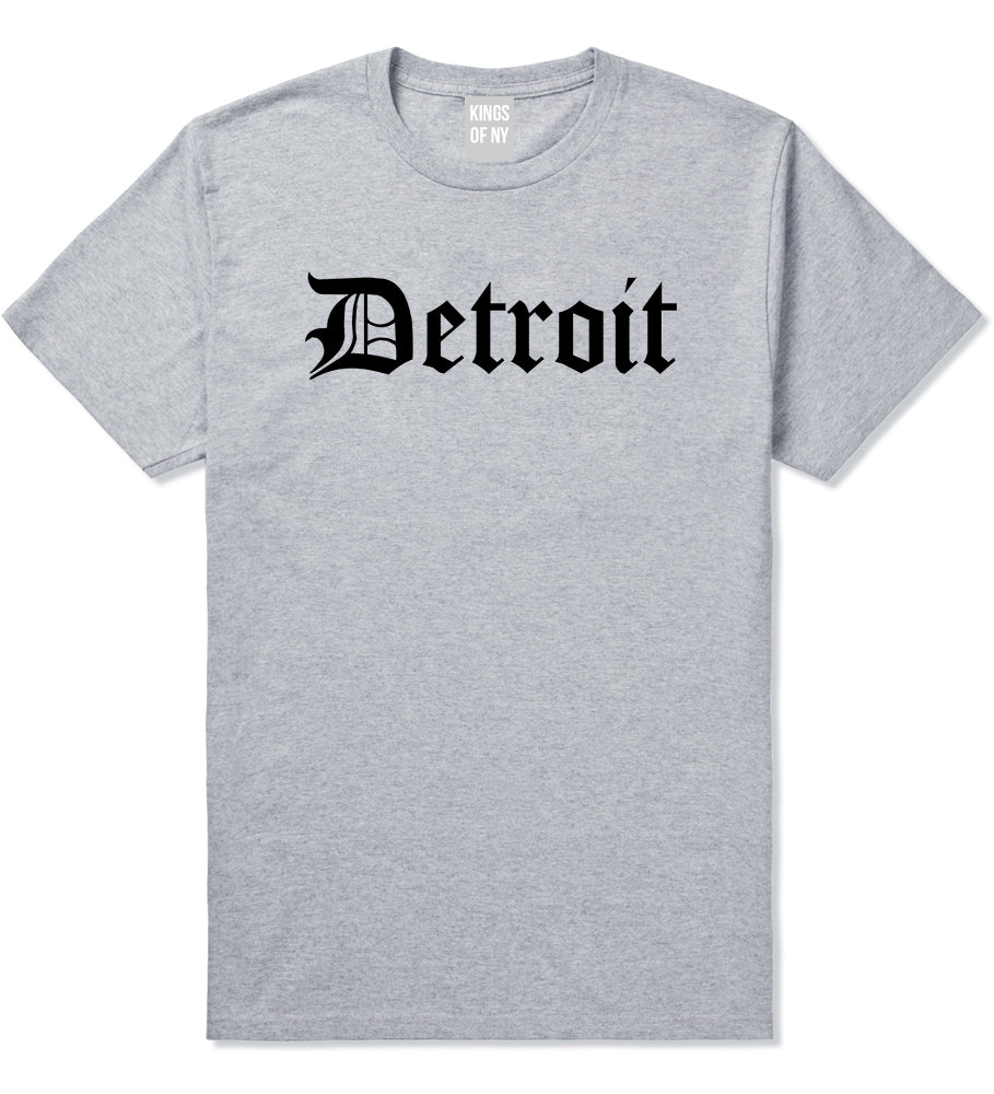 Detroit Old English Mens T-Shirt Grey