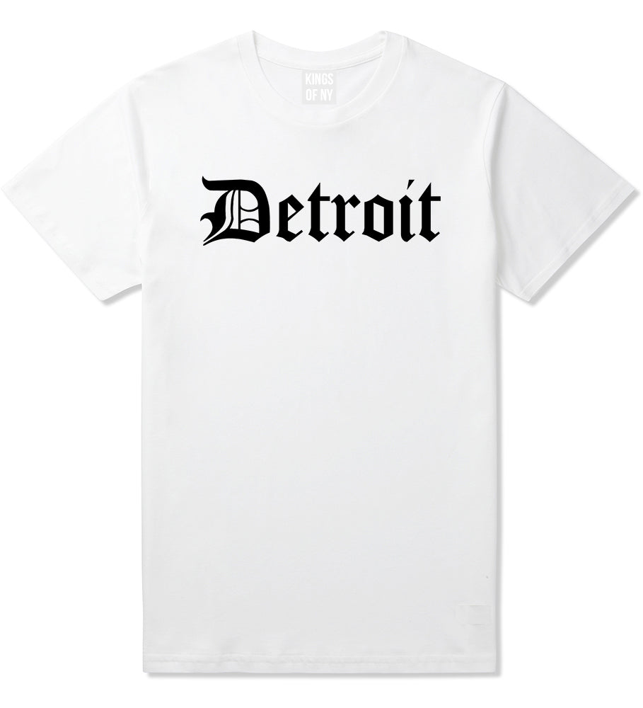 Detroit Old English Mens T-Shirt White