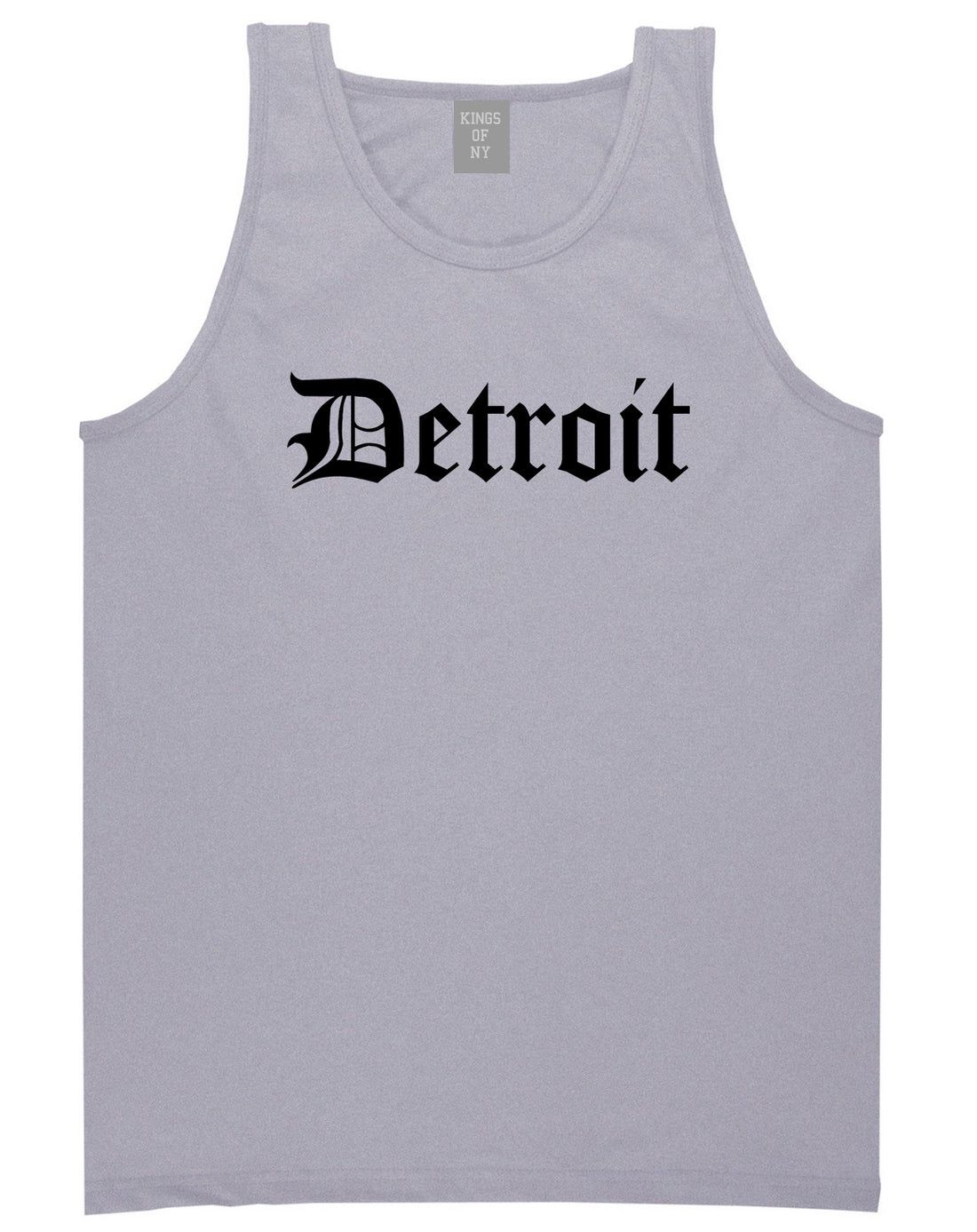 Detroit Old English Mens Tank Top T-Shirt Grey