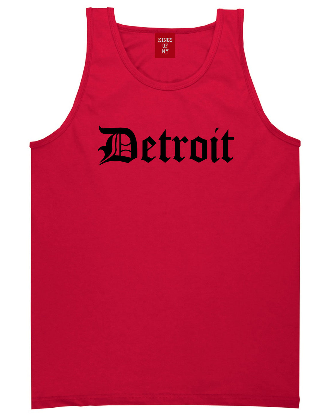 Detroit Old English Mens Tank Top T-Shirt Red