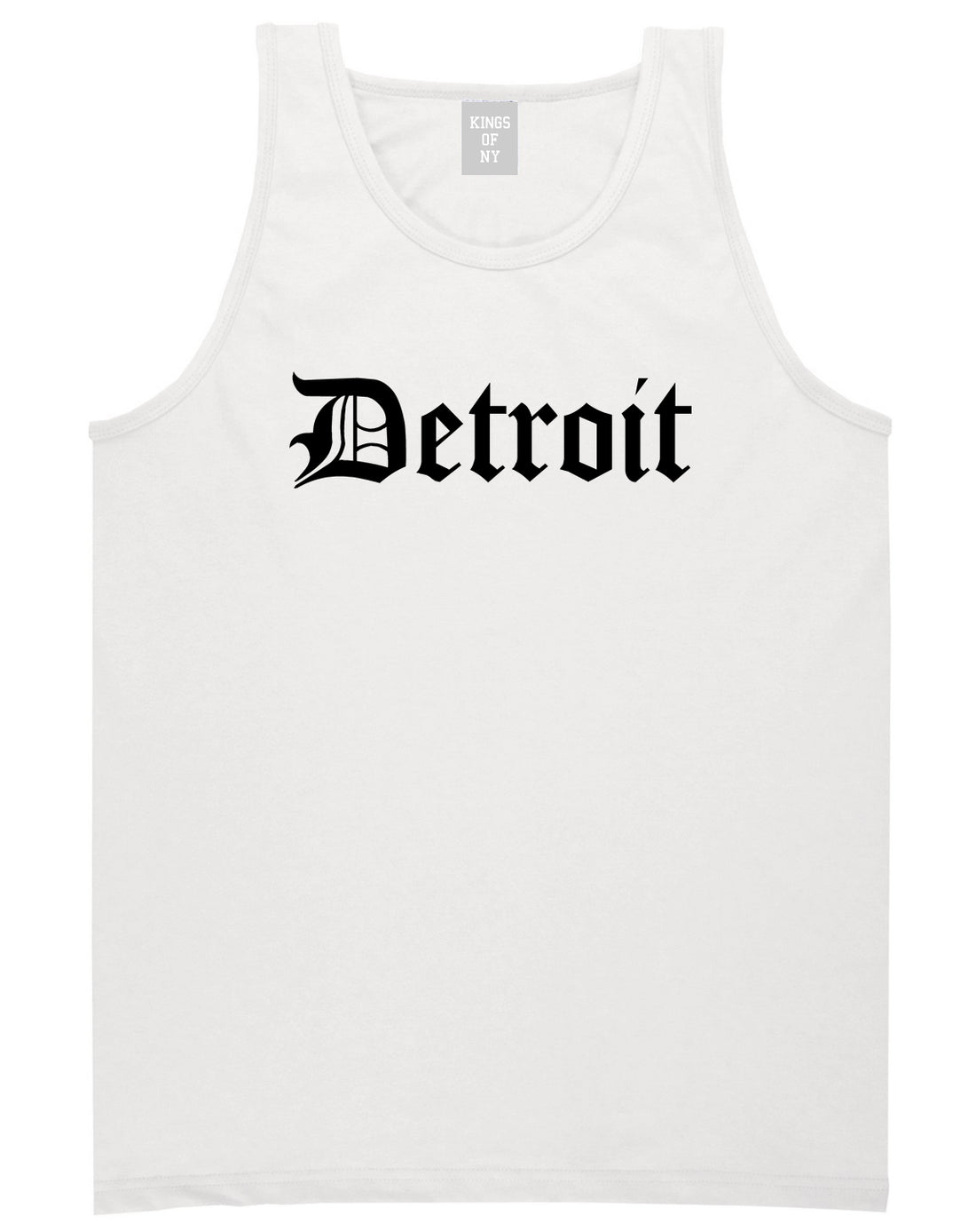 Detroit Old English Mens Tank Top T-Shirt White