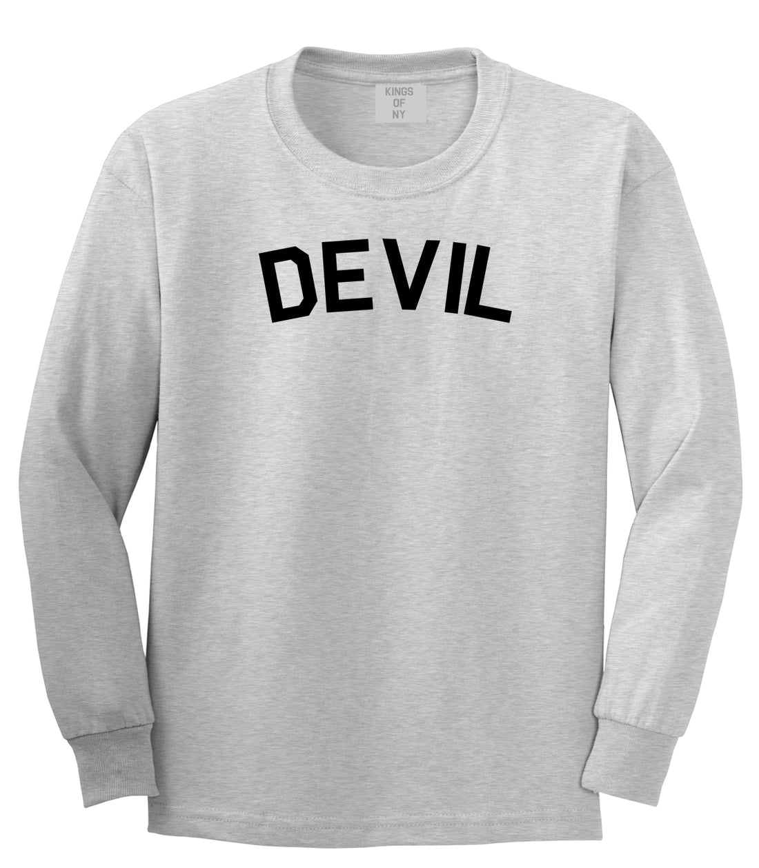 Devil Arch Goth Long Sleeve T-Shirt in Grey