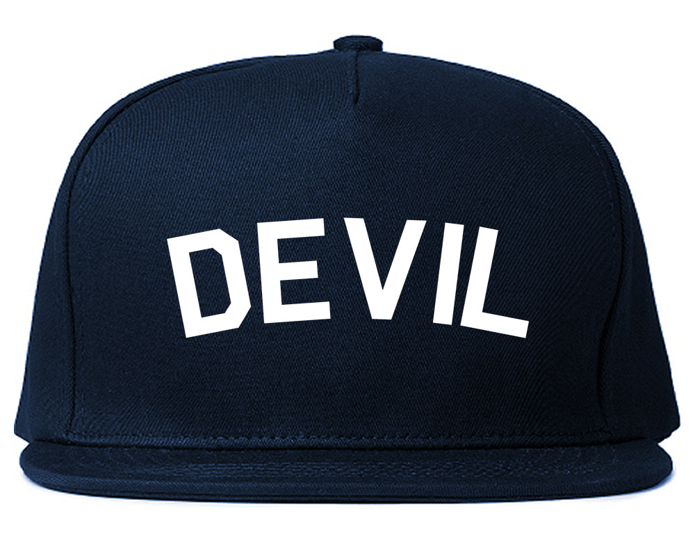 Devil Arch Goth Navy Blue Snapback Hat