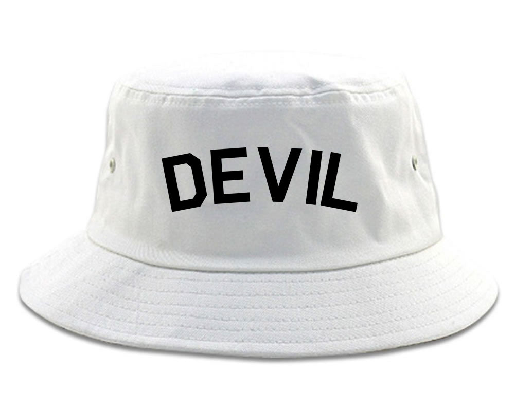 Devil Arch Goth White Bucket Hat