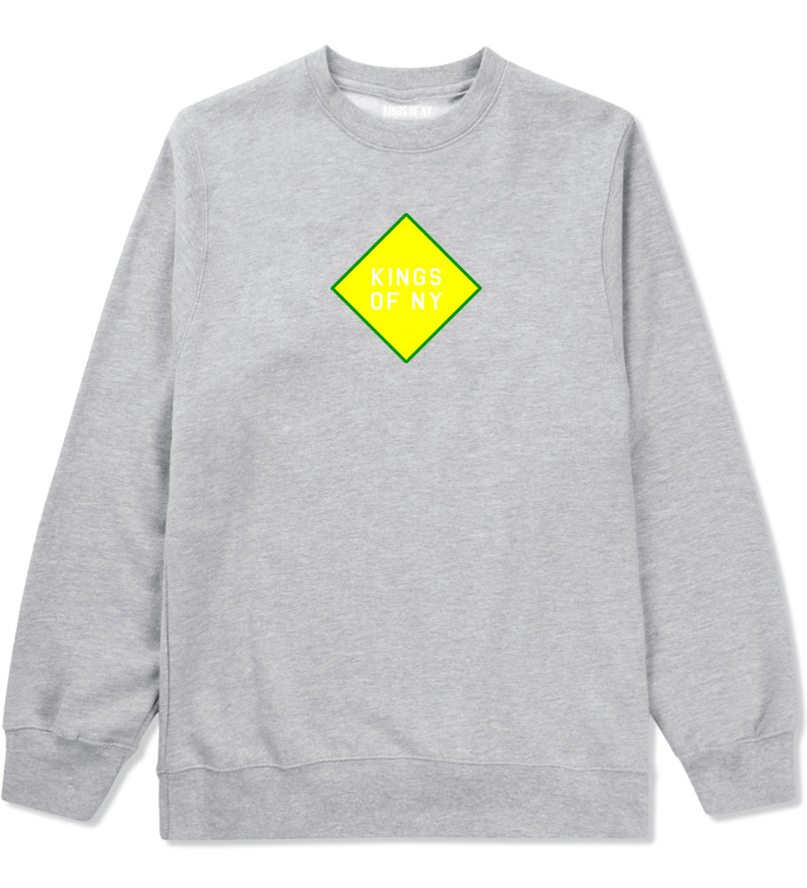 Diamond Logo Mens Crewneck Sweatshirt Grey by Kings Of NY
