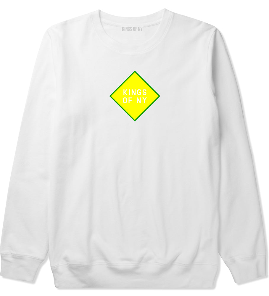 Diamond Logo Mens Crewneck Sweatshirt White by Kings Of NY