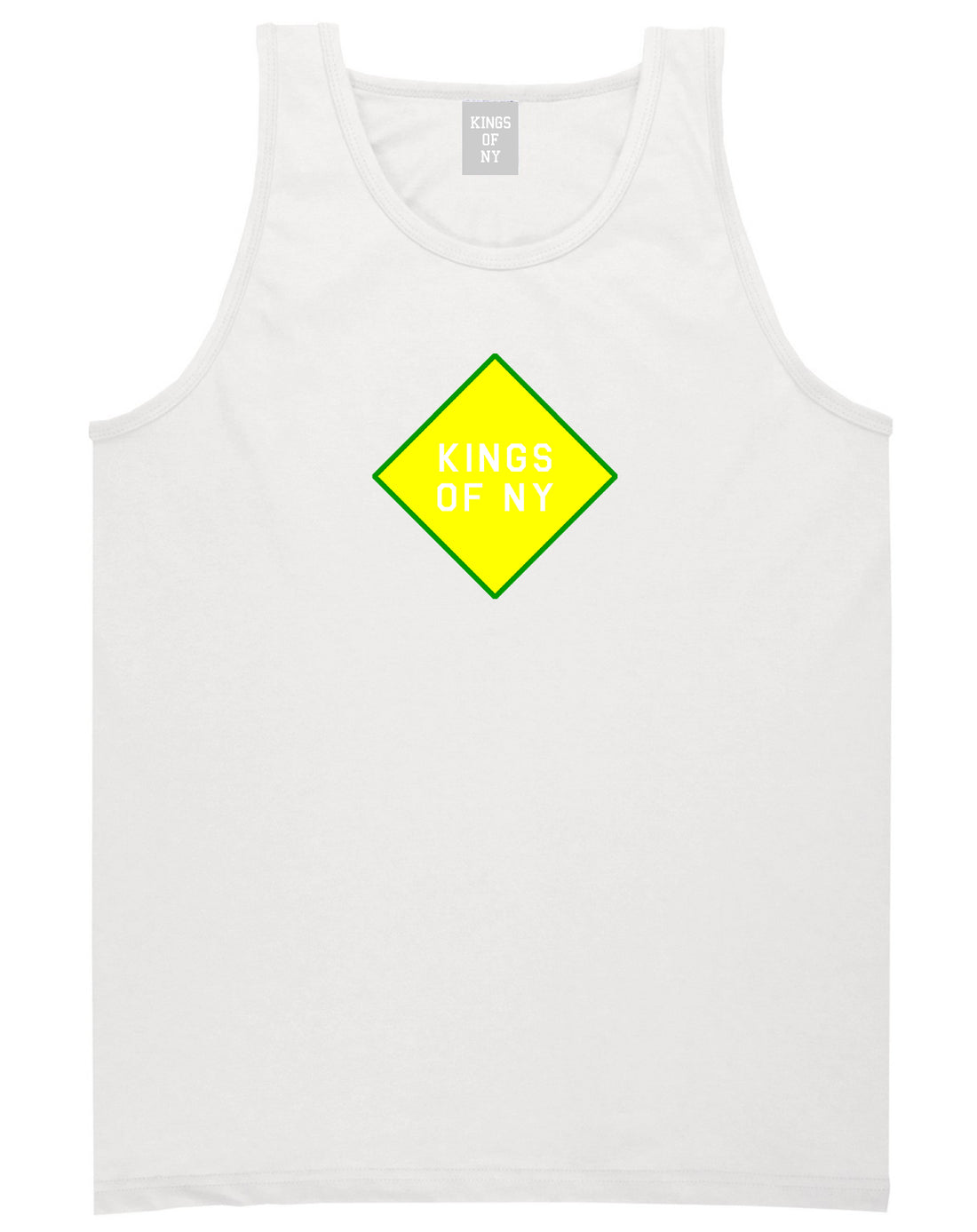Diamond Logo Mens Tank Top Shirt White by Kings Of NY