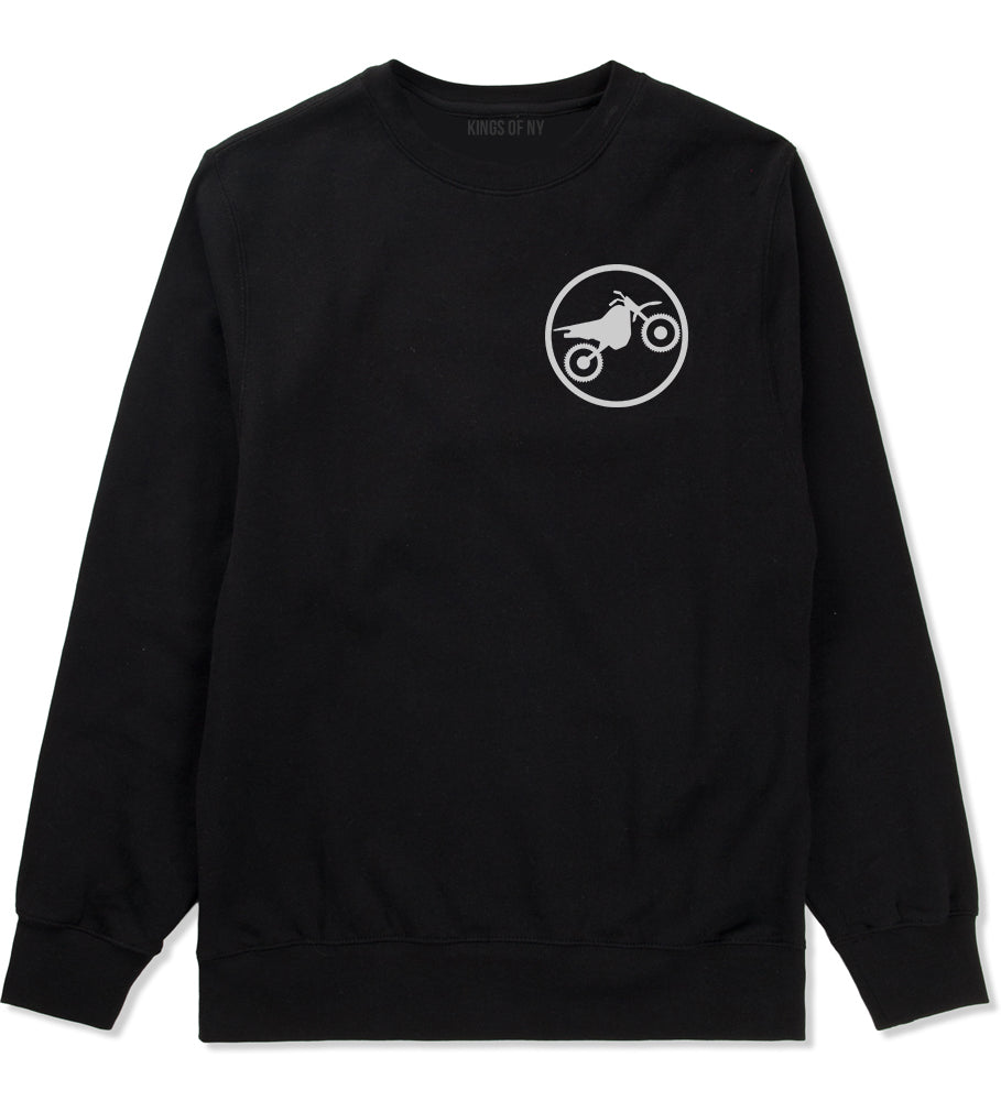 Dirt Bike Chest Mens Black Crewneck Sweatshirt by Kings Of NY