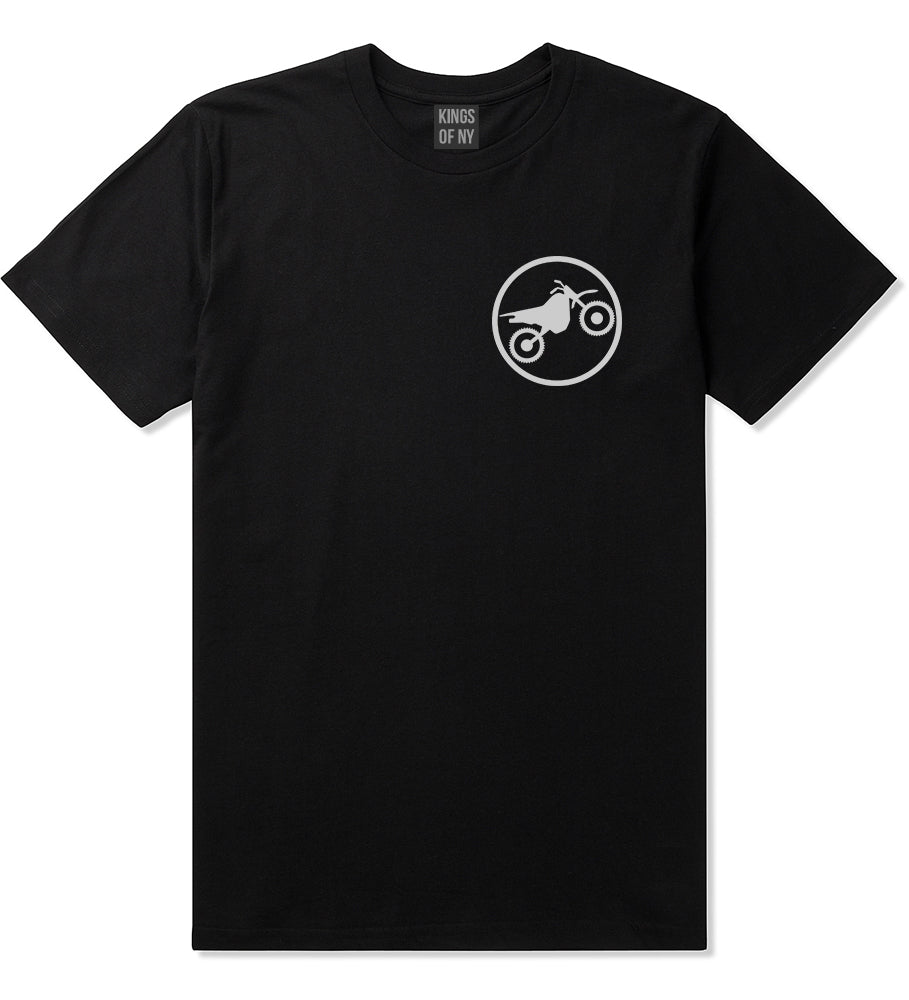 Dirt_Bike_Chest Mens Black T-Shirt by Kings Of NY