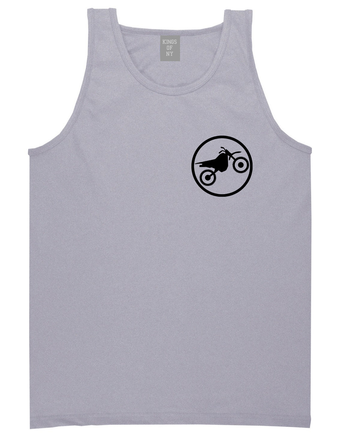 Dirt_Bike_Chest Mens Grey Tank Top Shirt by Kings Of NY