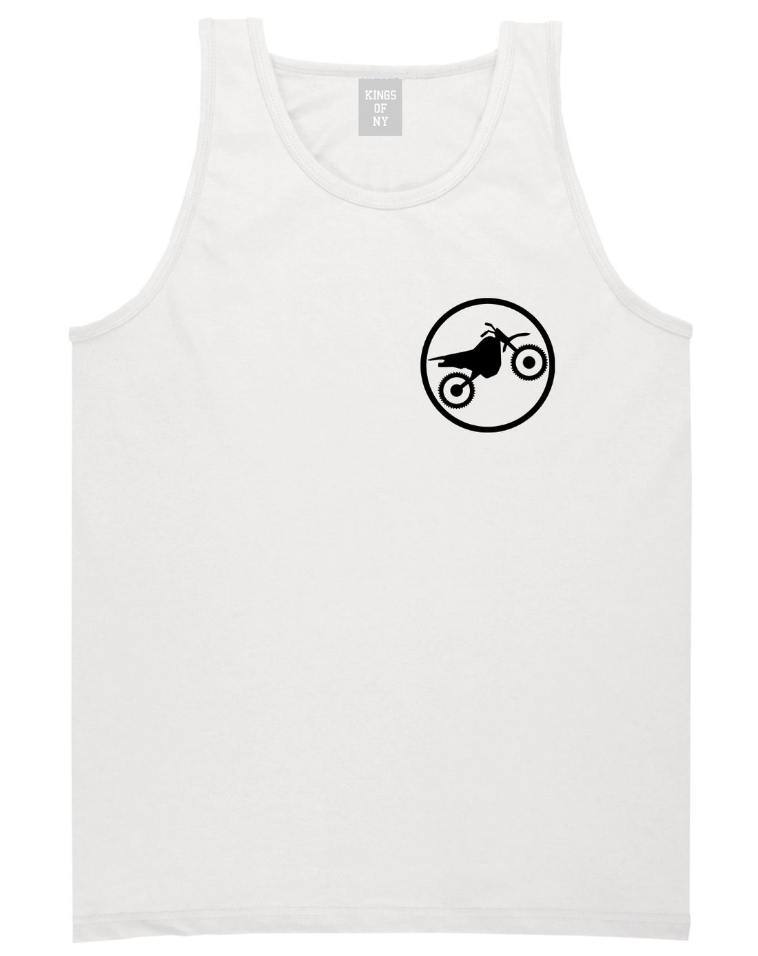 Dirt_Bike_Chest Mens White Tank Top Shirt by Kings Of NY