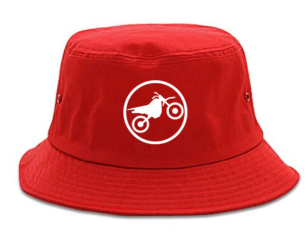 Dirt_Bike_Chest Mens Red Bucket Hat by Kings Of NY