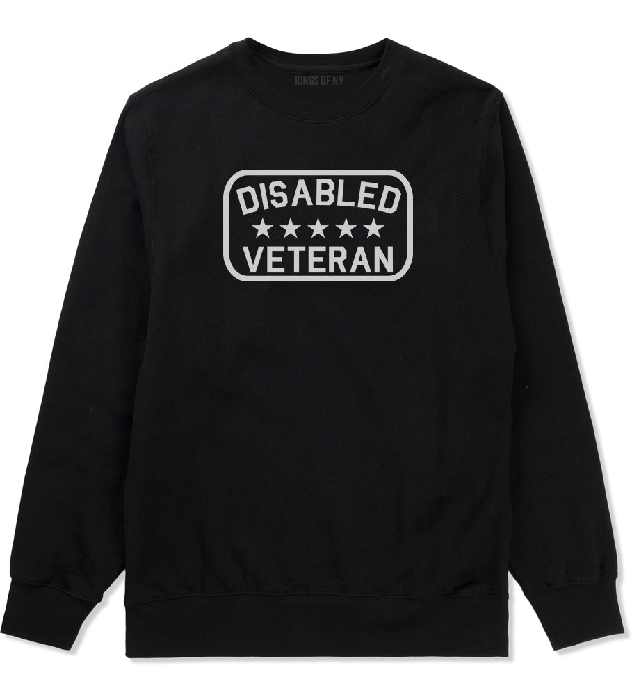 Disabled Veteran Army Mens Black Crewneck Sweatshirt by Kings Of NY