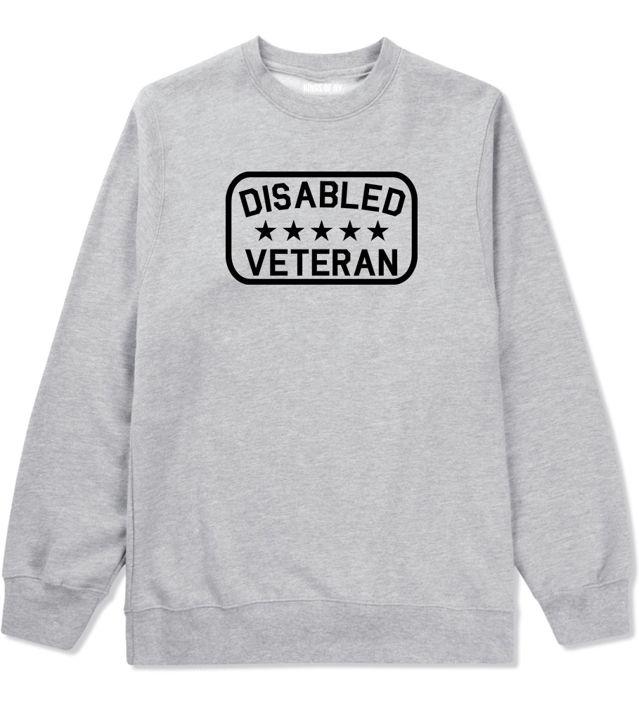 Disabled Veteran Army Mens Grey Crewneck Sweatshirt by Kings Of NY