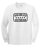 Disabled Veteran Army Mens White Long Sleeve T-Shirt by Kings Of NY
